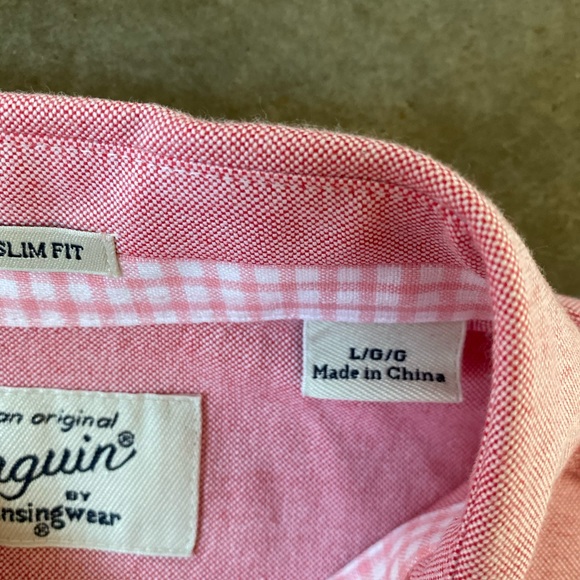Penguin Pink Slim Fit Short Sleeve Button Down - Picture 2 of 2